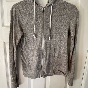 {AEROPOSTALE} Solid Lightweight Full-Zip Gray Hoodie